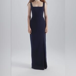 Black Column Dress with Leg Slit